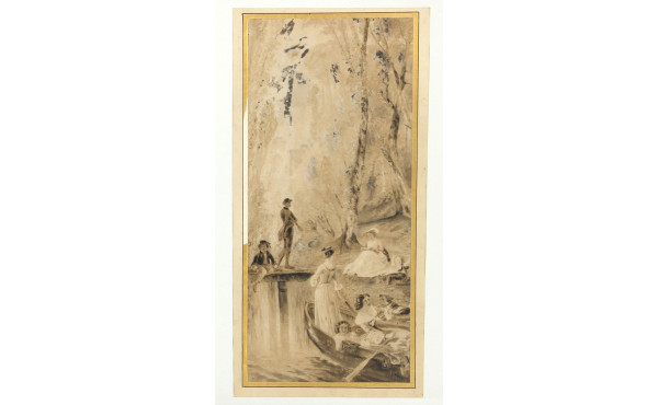 Lot de 2 dessins : Ecole Française fin X