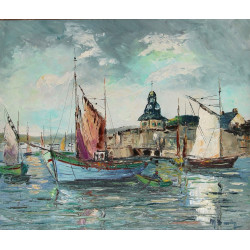 Ecole Bretonne Xxème "Chalutiers face à 