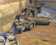 RENOUF (Xxème) "Barques au port, Grandca