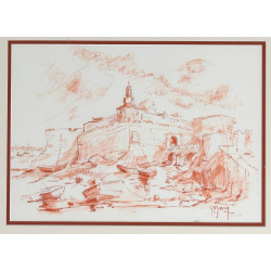 Yves MURY (Xxème) "Vue de Concarneau", s