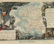 CARTE DU FINISTERE encadrée issue de l'A