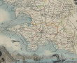 CARTE DU FINISTERE encadrée issue de l'A