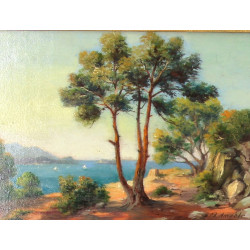 B.AMABLE (Xxème) "Bord de mer en Méditer