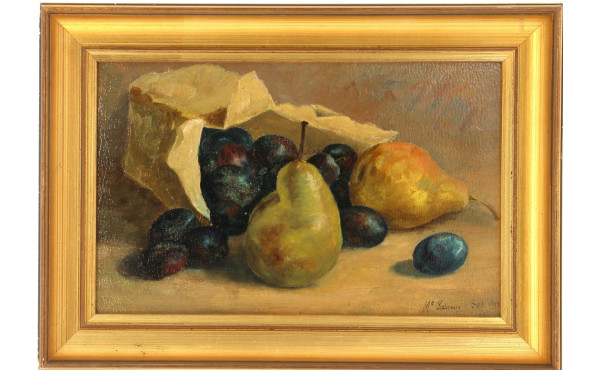 M. LEBRUN (XIXè-Xxè) "Nature morte aux p