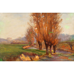 Ecole Xxème "Paysage de campagne au ruis