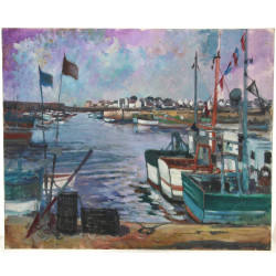 Roger HAROT (1928-2003) "Petit port en p