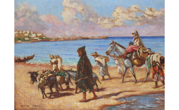 Matteo BRONDY "Scène orientaliste", huil