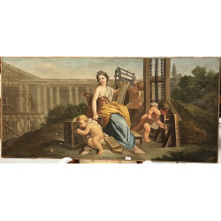 Ecole Française XIXème "Allégorie des Ar