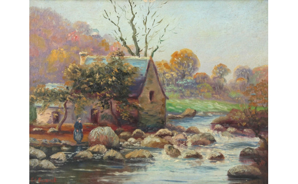 E. LUCENET (début Xxème) "Chaumière bret