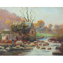 E. LUCENET (début Xxème) "Chaumière bret