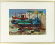 Roger HAROT (1928-2003) "Chalutiers au p