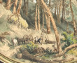 Ecole Française XIXème "Scène de bûchero