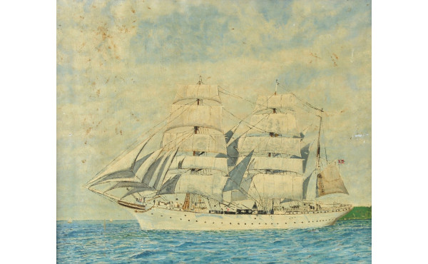 Ecole Française Xxème "Voilier en mer, t