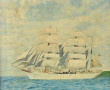 Ecole Française Xxème "Voilier en mer, t