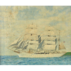 Ecole Française Xxème "Voilier en mer, t