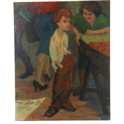 G.ANGELI (Xxème) "Petit gavroche", huile