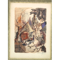 Eugène de BIE (1914-1983) "Le cirque prè