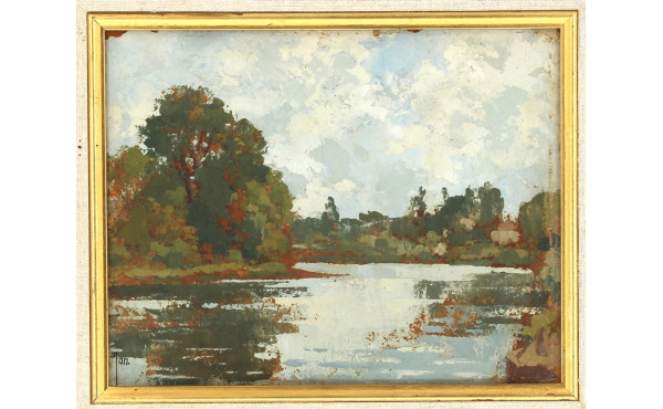 Robert YAN (1901-1975) "Paysage à la riv