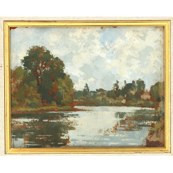 Robert YAN (1901-1975) "Paysage à la riv