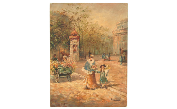 P. EDOUARD (Xxème) "Scène animée à la ma