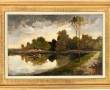 H.PILA (XIXè-Xxè) "Paysage à l'étang", h