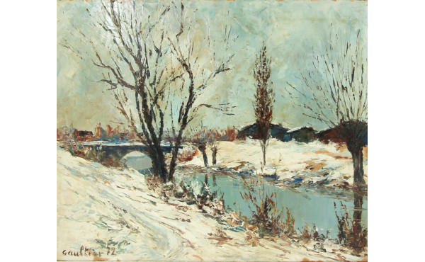 GAULTIER (Xxème) "Paysage de neige près 