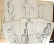 Carton à dessins contenant différentes é