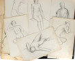 Carton à dessins contenant différentes é