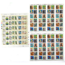Lot de 3 feuilles de timbre neufs: 1 fe