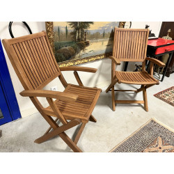 Paire de fauteuils et 6 chaises de jardi