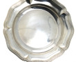 Plat rond à bords contours en argent 800