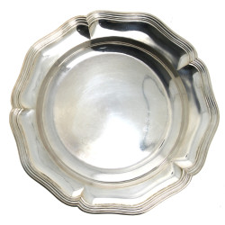 Plat rond à bords contours en argent 800