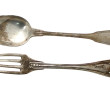 Fourchette et cuillère dépareillées en a
