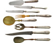 Lot de 6 couverts de service manches arg