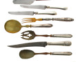 Lot de 6 couverts de service manches arg