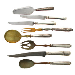 Lot de 6 couverts de service manches arg