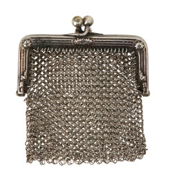 Petit porte-monnaie ancien en argent et 