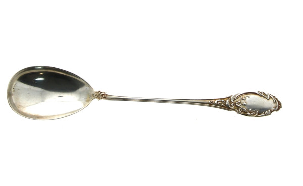 Cuillère à salade en argent 800ème, déco