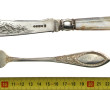 Fourchette en argent 800ème, décor feuil