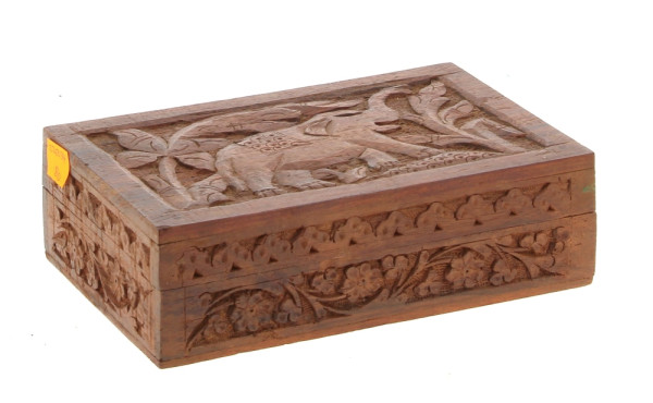 Coffret à cigares en bois sculpté, couve