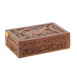 Coffret à cigares en bois sculpté, couve
