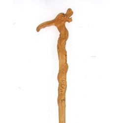 CHINE Xxème - Canne sculptée en bois cla