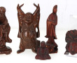 CHINE Xxème - Trois sujets en bois sculp