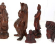 CHINE Xxème - Trois sujets en bois sculp