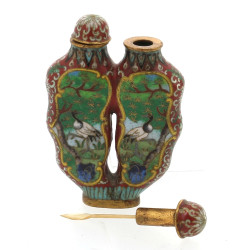 Tabatière double en cloisonné à décor de