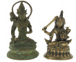 Deux figurines en métal et bronze figura