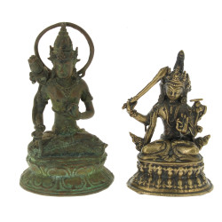 Deux figurines en métal et bronze figura