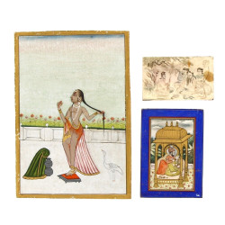 Inde et Chine - Lot de 3 miniatures pein