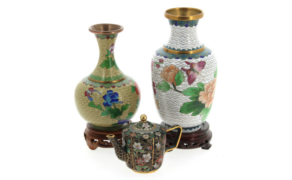 CHINE Xxème - Lot de 3 pièces en cloison