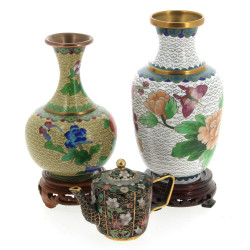 CHINE Xxème - Lot de 3 pièces en cloison
